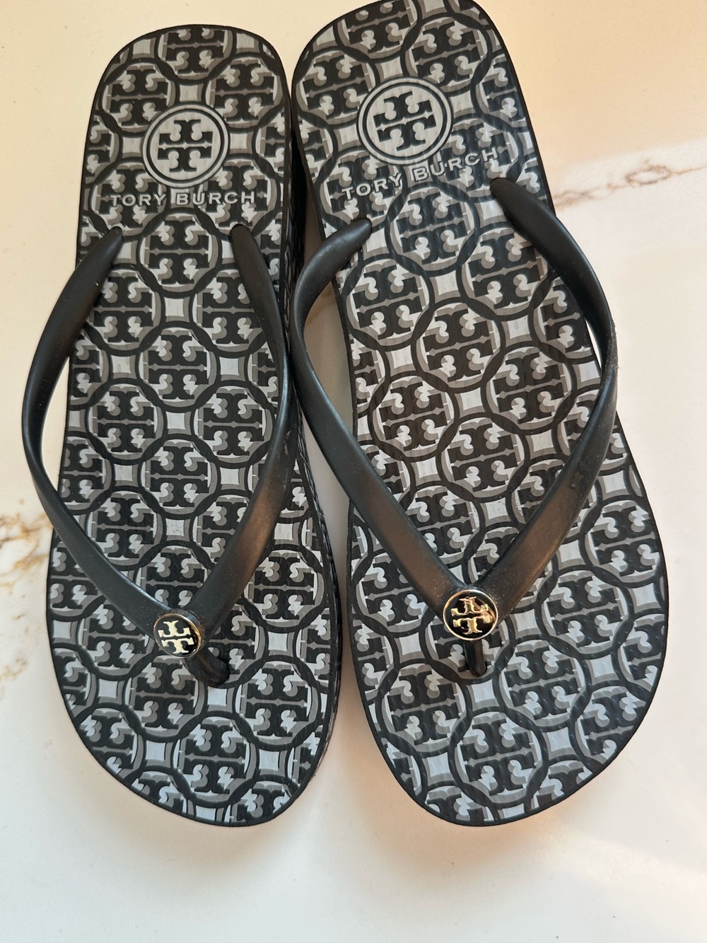 Tory Burch Platform Flip Flops Size 7
